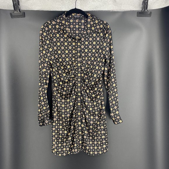Nasty Gal Chain Print Tie Front Shirt Dress - Picture 2 of 10